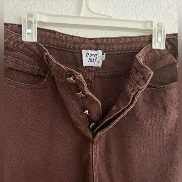 Princess Polly Denim Jeans Brown - Picture 3 of 6